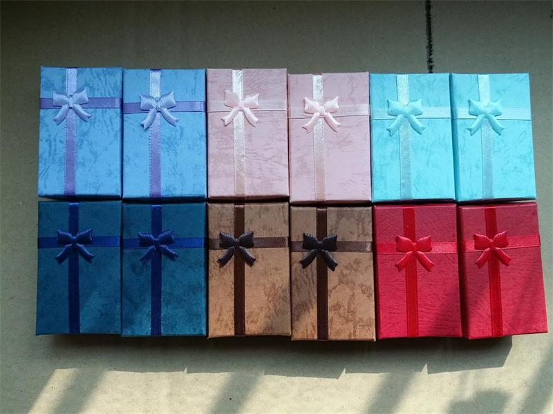 

Hot sale Multicolor Fancy Bowtie Box Necklace Pendant Ring Earring Christmas Gift Boxes Jewelry Packaging Boxes