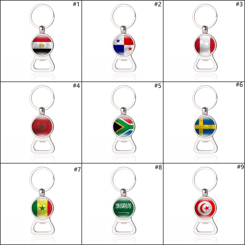 

World Cup Beer Bottle Opener Keychains World Cup Russia 2018 Football Key rings with Flag Car Key holder