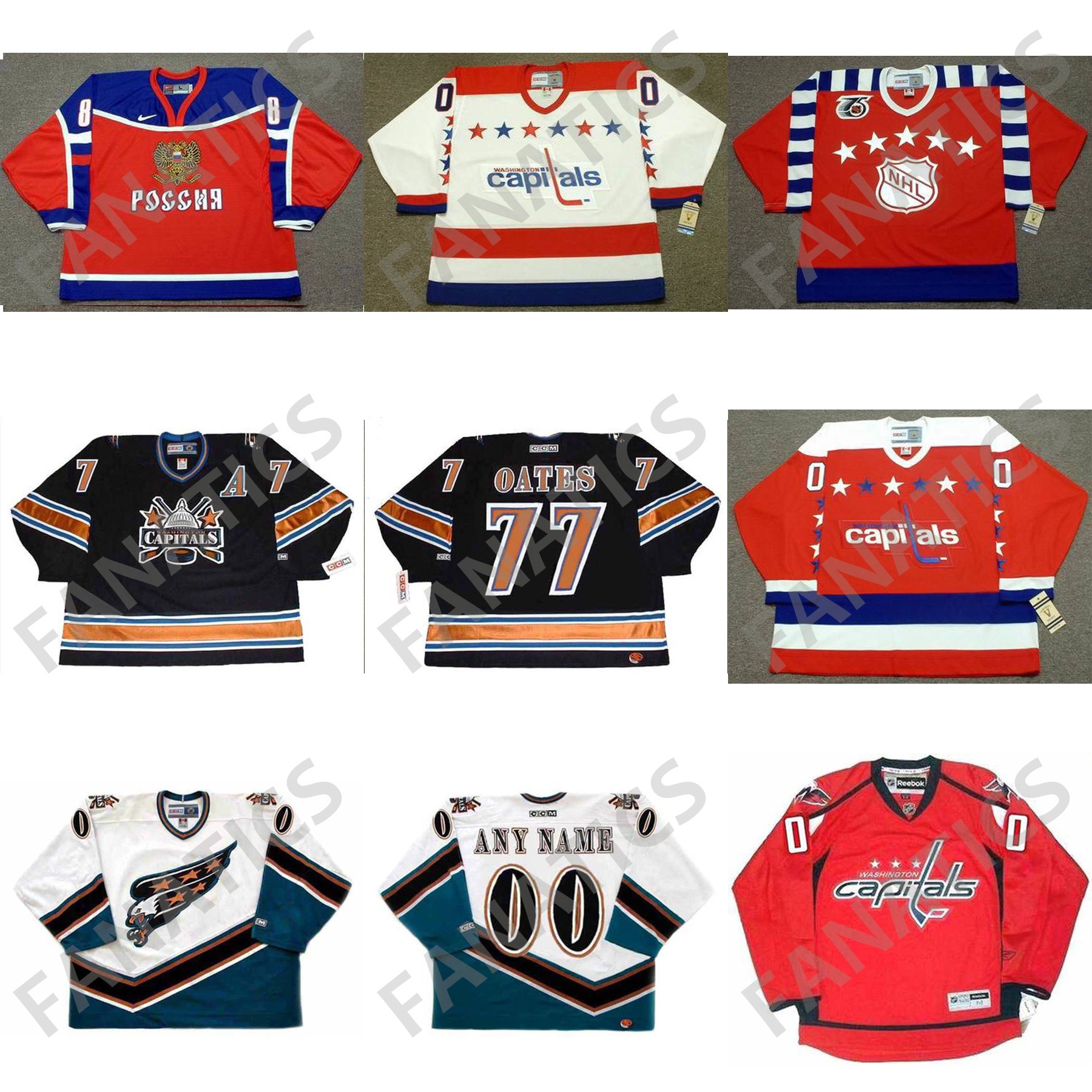 

Mens Womens Kids Washington Capitals CCM Vintage Goalie Cut Custom Jersey 8 Alex Ovechkin 34 AL IAFRATE 28 ALEXANDER SEMIN 74 John Carlson, Custom any name & no.
