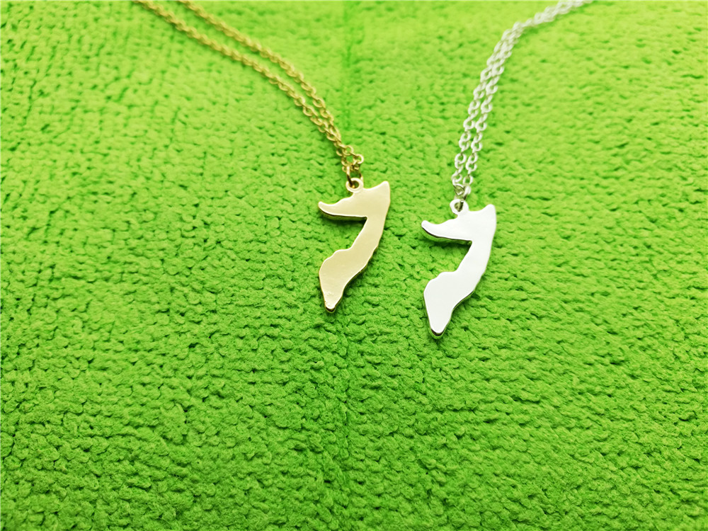 

1PC Africa Country Map Hometown Somali chain Necklace Charm Pendant Outline Pride Soomaaliya Island Souvenir Lucky woman mother men's family gifts jewelry