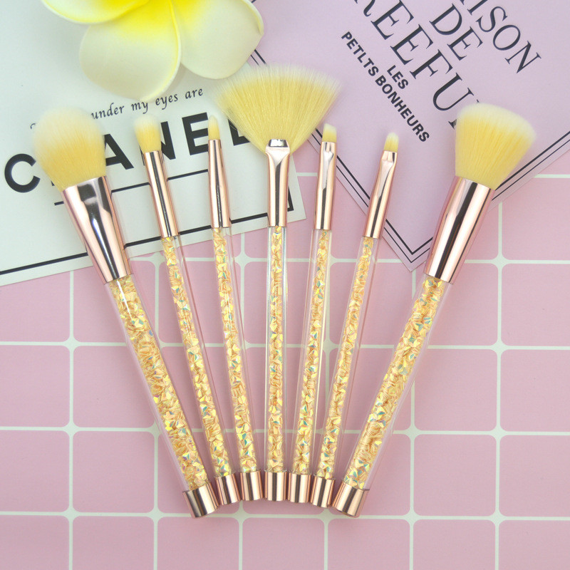 

8 Styles Glitter Crystal Makeup Brush Set 7pcs Set Diamond Brush Professional Highlighter Brushes Concealer MakeUp Brush with Bag DHL