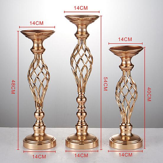 

Shiny Wedding Flower Ball Holder Flower Vase Metal Candle Holder Gold Silver Candlestick Wedding Table Decor Accessories Centerpiece