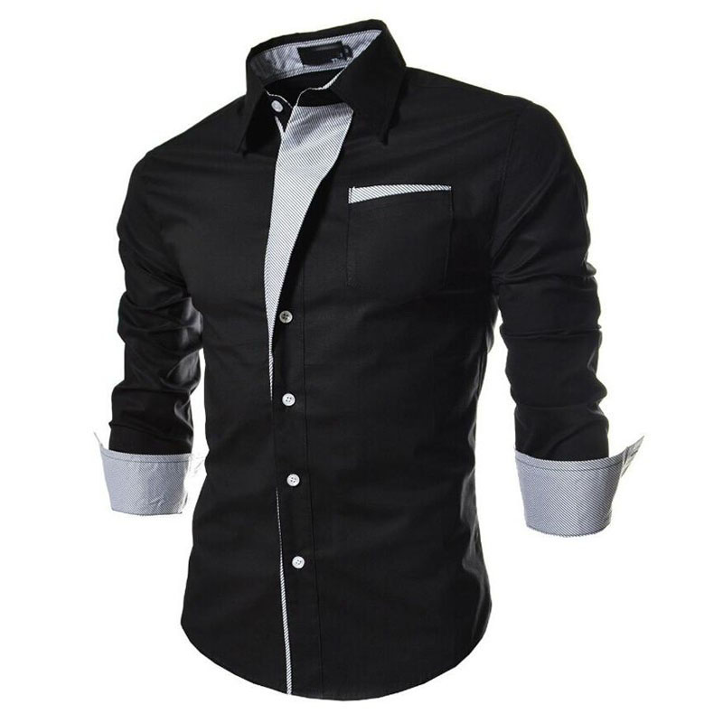 

2018 New Arrived Fashion Striped Shirts Mens Casual Brand Quality Luxury Tuxedo Office Slim Fit Long Sleeved Men Shirt Camisas, White