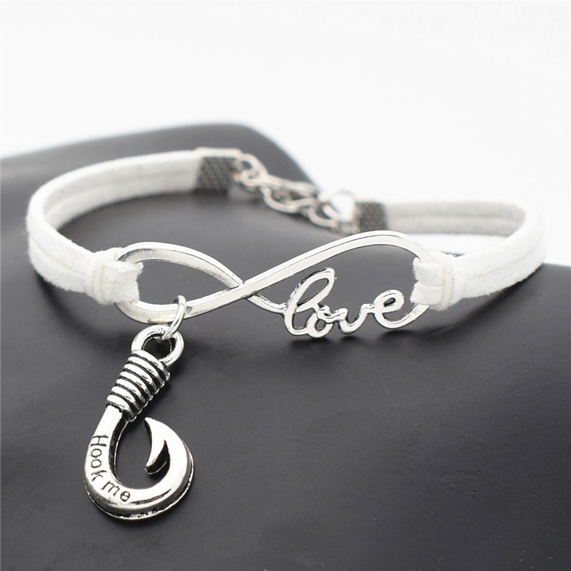 Anzuelos Fish Hook charm colgante para cadena pulsera plata-de colores