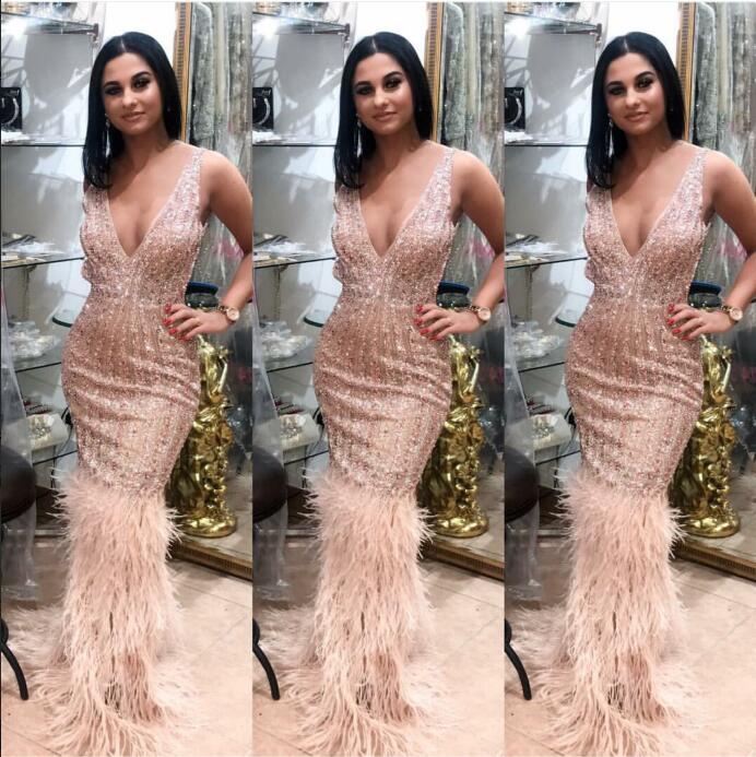 

evening dress yousef aljasmi kim kardashian vneck crystal feather orstrich mermaid maxi dress almoda gianninaazar zuhlair murad ziadnakad, Same with picture