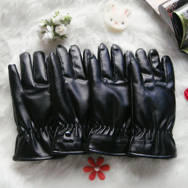 

Thermal touch screen leather gloves winter male cycling motorcycle waterproof pu gloves female velvet wholesale giveaway