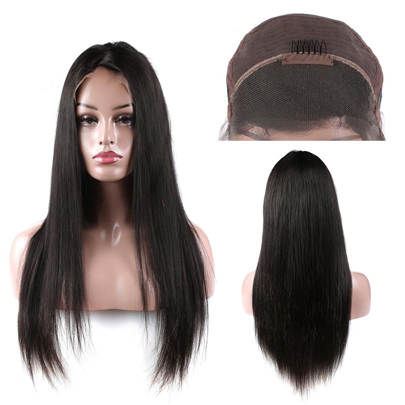 

Brazilian Silky Straight Human Hair Lace Front Wigs With Baby Hair Natural Hairline Virgin Hair Lace Front Wig For Black Women Natural Color