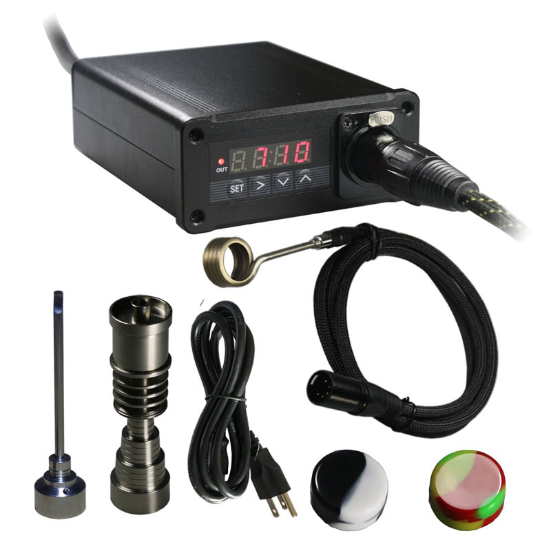 

VAPECODE E dab nail D dab nail heater box PID temperature control box with Gr2 titanium nail for glass bong herbal wax