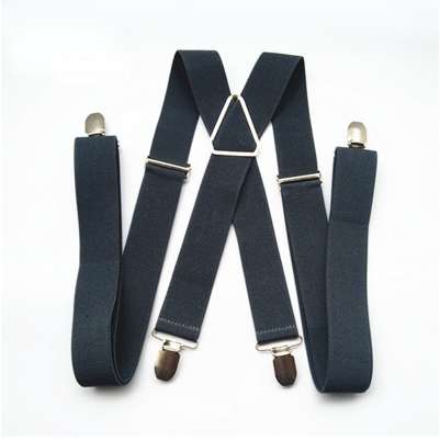 

BD054-L XL size Dark gray men's suspender 3.5cm width adjustable elastic X back clips on pants braces for men and women