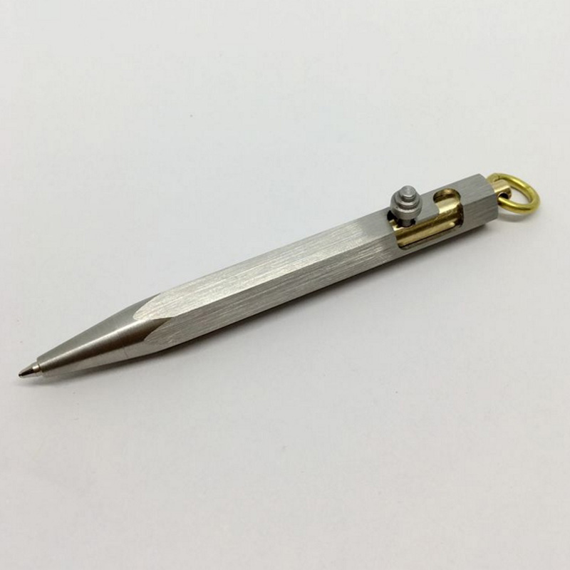 

Ballpoint Pens 1 Pcs Handmade Mini Gun Shaped Stainless Steel Pen , Solid Portable Pocket Metal Pendant, A pen
