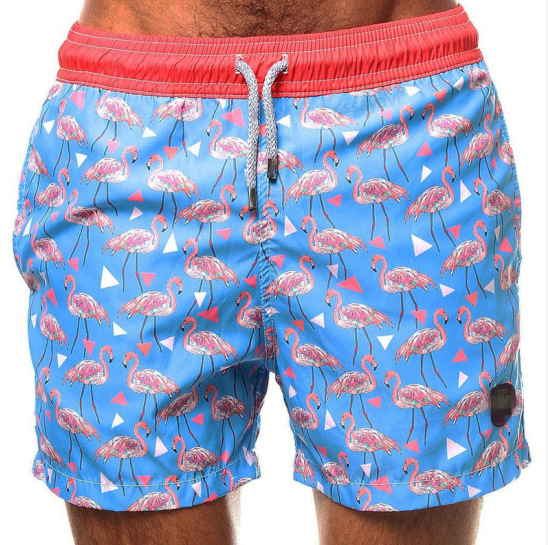 

Brand New Mens Flamingo Print Board Shorts Male Loose Beach Short Quick Dry Fashion Men Casual Trunks Swimsuits Bermuda, White;black