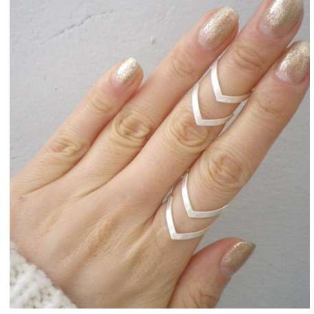 

SMJEL New Fashion Boho Double Lines V Chevron Rings For Women's Gift Simple Geometric Bague Dainty Rings Femme Jewelry R248