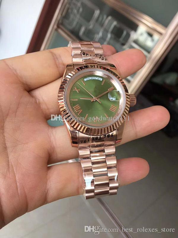 

2017 Top Luxury fashion Brand 40mm Automatic self-winding Mechanical movement folding Crown clasp Mens watch Wristwatches, Slivery;brown