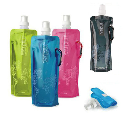 

New Arrive Foldable Outdoor Sports Water Bag 480ML PVC Collapsible Water Bottle Environmental Ice Bag Kettle Comes Flat