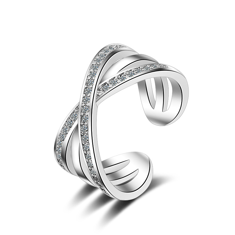 

Top selling 925 Sterling Silver Wedding Party Rings with cubic zirconia Ring Fit Suit Women Pandora fine jewelry wholesale, Slivery;golden