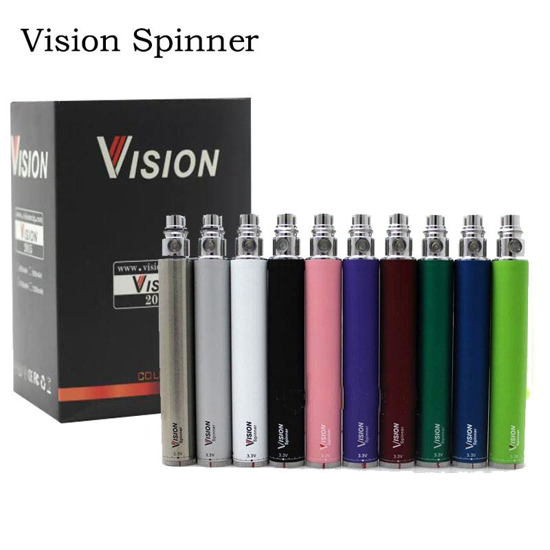 

Vision Spinner VV Battery 1300Mah 1100mah 900mah 650mah Variable Voltage 3.3V-4.8V 510 Ego Thread Evod For Electronic Cigarette Vapor