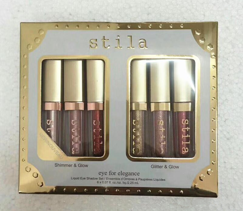 

New Stila Eye For Elegance set Shimmer Glitter Liquid EyeShadow 6pcs Travel Set Liquid EyeShadow Glow Eye DHL shipping, Multi
