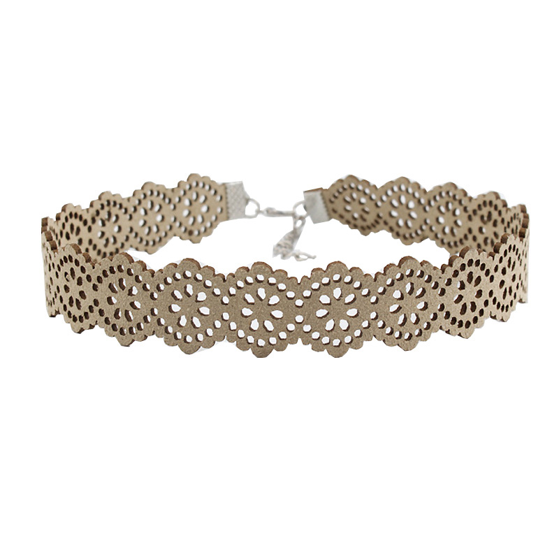 

Knock Arrivals Eueropean Style Black Brown Beige Velvet Choker Necklace Wide Burlesque Gothic Lace Ribbon Necklaces For Women, As pic