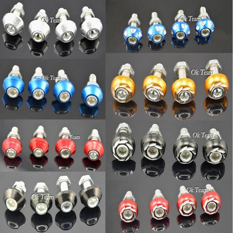 

Universal 4pcs Thread License Plate Frame Bolts Screws For Car Truck red License plate screws Black Red Blue Silver Gold
