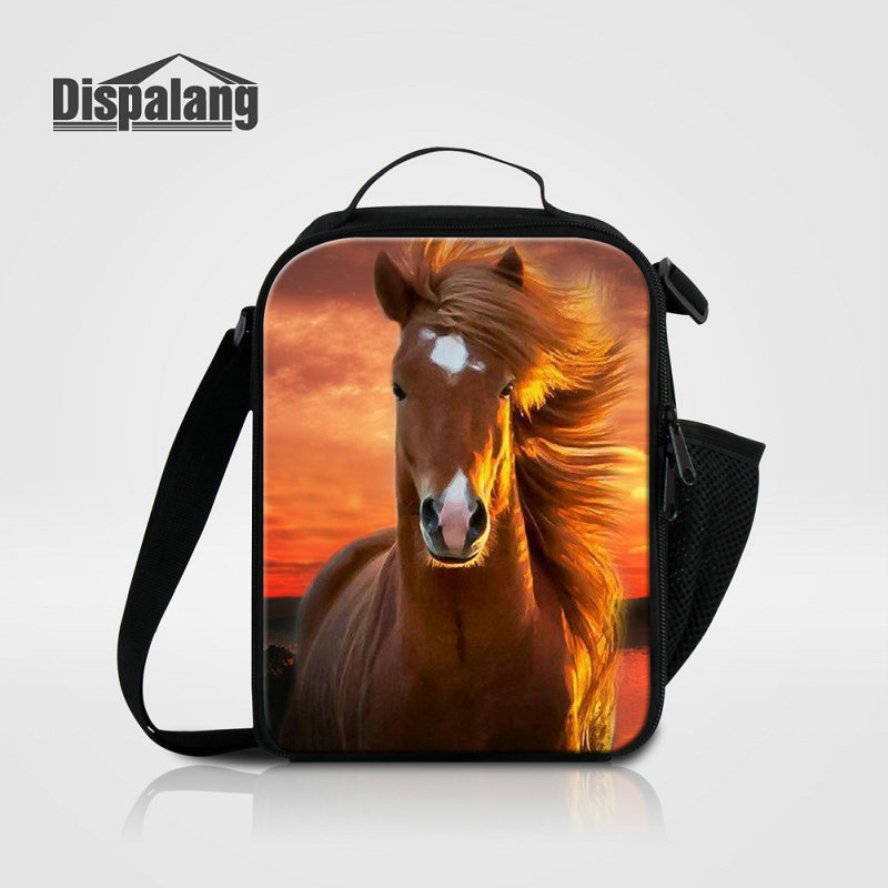 

3D Horse Printing Lunch Bags For Women Men Thermal Insulated Lunch Sack Animal Food Cooler Bag For Kids Bolsas Termica Lancheira Wholesale, As the picture show