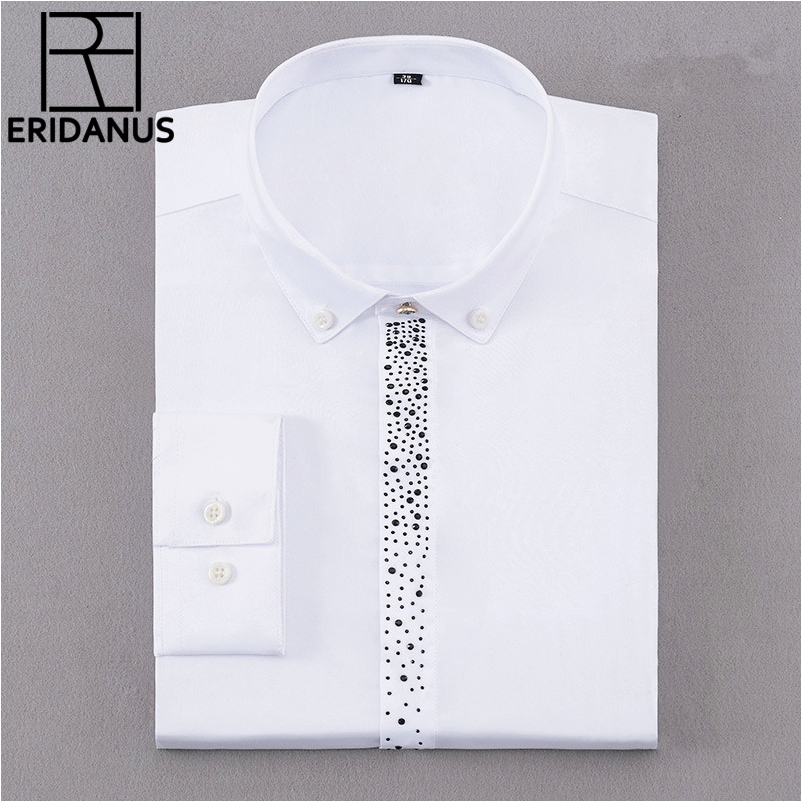 Nouveau 2017 Automne rayé Hommes Chemise à manches longues officiel Mode Hommes d'affaires Casual Shirt travail régulier Slim Plus X569