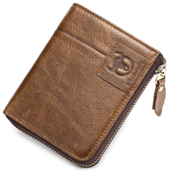 

Stylish Retro Zipper Around Leather Wallet for Men, Black