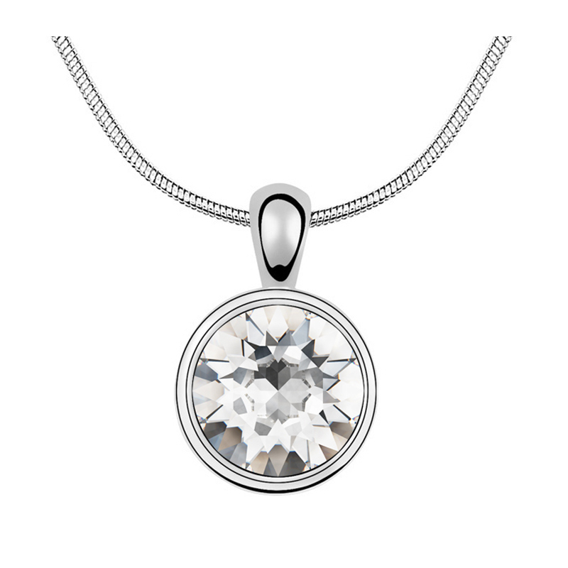 

BeBella classic 1088 XIRUS Chaton Stone necklace Made with Austrian crystals from Swarovski for women gift, Silver