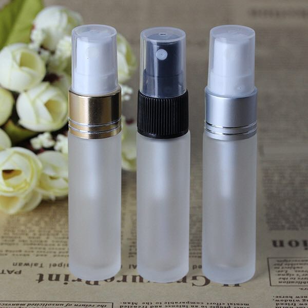 

600pcs/lot Frosted Clear 10ml empty glass spray bottles cosmetic containers portable travel refillable perfume atomizer Bottle
