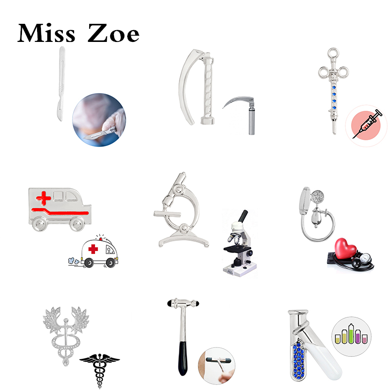 

Miss Zoe Enamel Brooch colorful Pins Gold Silver Health medical equipment for MD Doctor Nurse Graduation gift Medical students