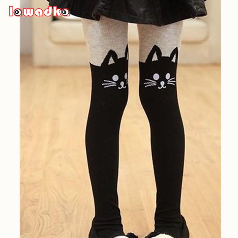 

Spring Girls Tights Kids Cartoon Tights For Girls Baby Cat Elastic Waist Knitted Stitching Pantyhose Stocking, Blue