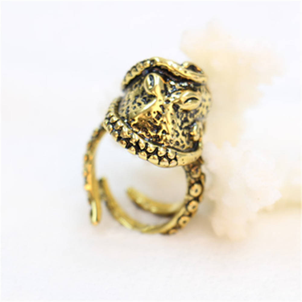 

Fashion animal shapes Plain octopus ring animal ring of punk style personality man ring gift for boys