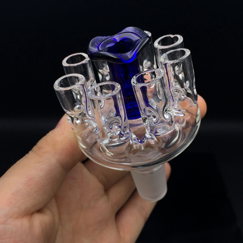 DONUT BOWL 14mm BLUE Glass Water Pipe Hookah Head piece Slide Bowl 14 mm