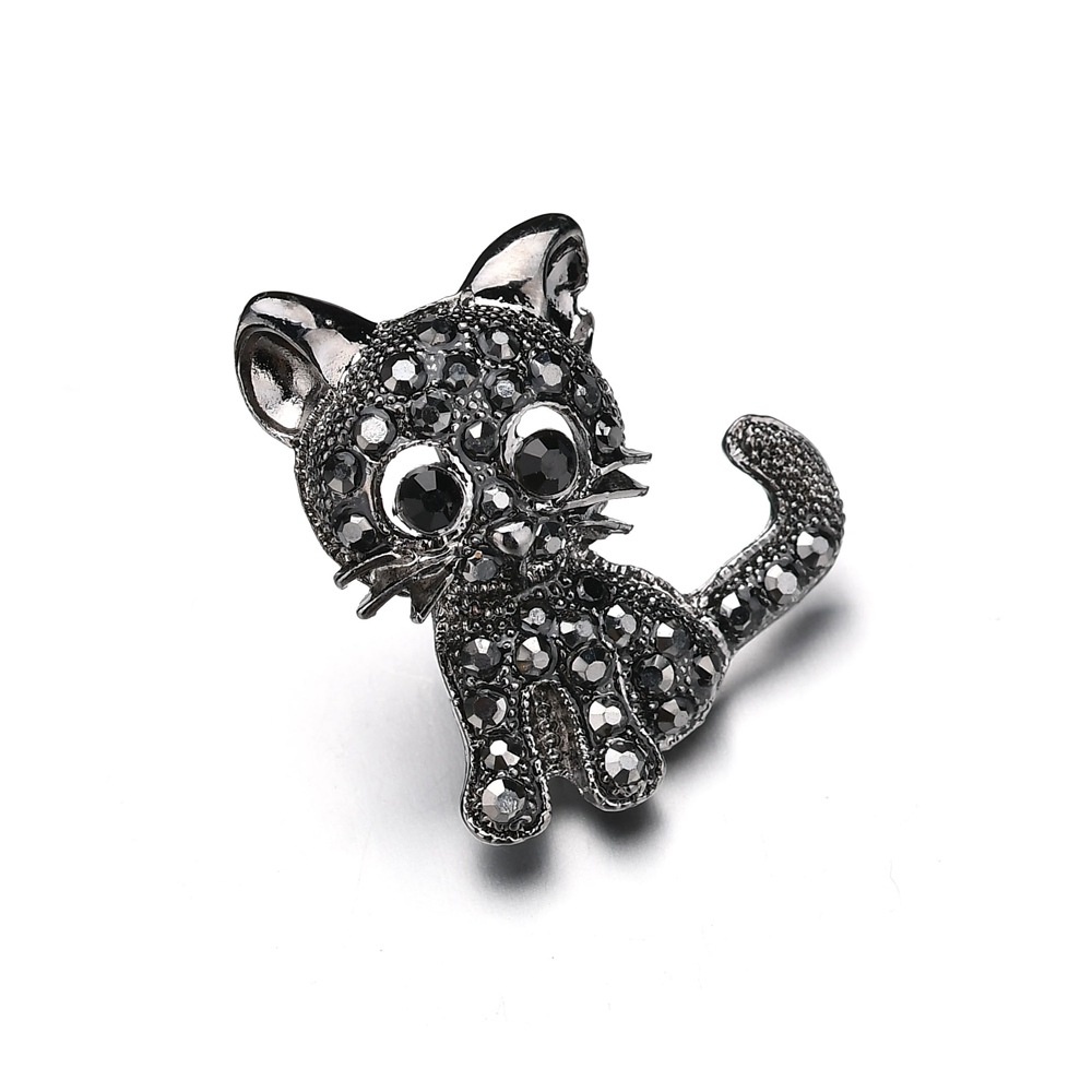 Femmes Strass animal chat métal broche épinglette Pretty Accessoires de mode