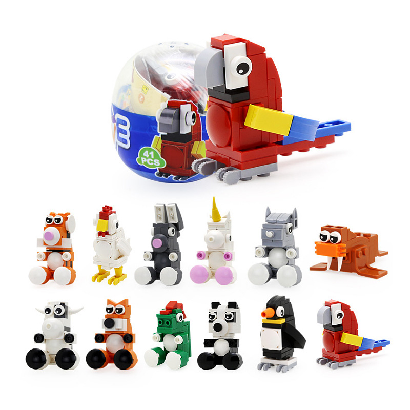 Animals Building blocks Kids Surprise Twist Eggs Toys Unicorn Dinosaur Penguin Educational Bricks Toys 12 Styles Christmas party Gifts-image-433446067