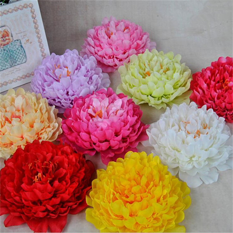

100pcs Artificial Big Size 20cm Peony Flower Heads 9 Colors Simulation Peony Flower for Wedding Christmas Party Decoration, White