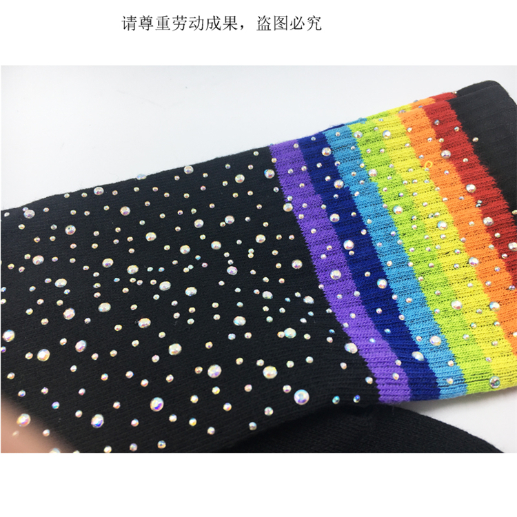 Großhandel Frauen Strümpfe Frauen Socken Strass Oberschenkel bezaubernd Sock Overknees aus Jersey Schwarz Weiß Damen
