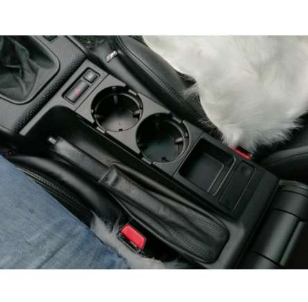 

Double hole car front center console cup rack / change box for BMW E46:black