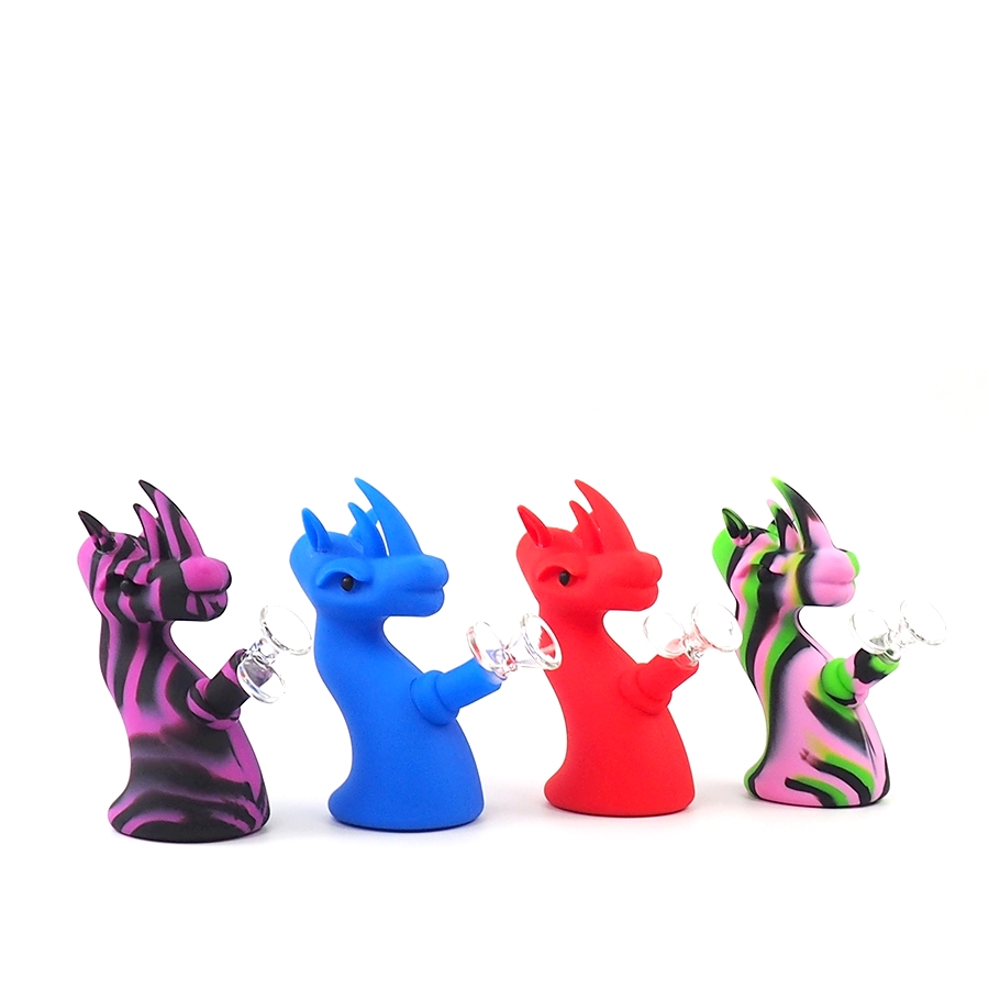 

Dragon pipe bubbler straight silicone bong hookahs water pipes with glass bowl oil rigs 14mm joint recycler