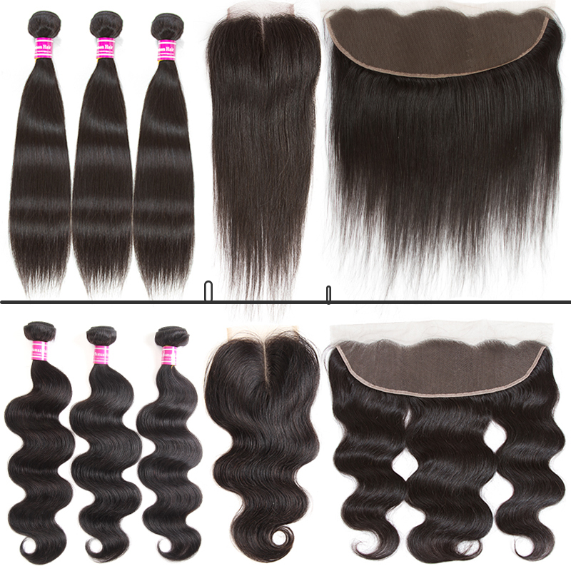 

Glary Cheap Brazilian Virgin Hair Body Wave Straight 3 Bundle And 4x4 lace closure or 13x4 lace frontal human hair weft
