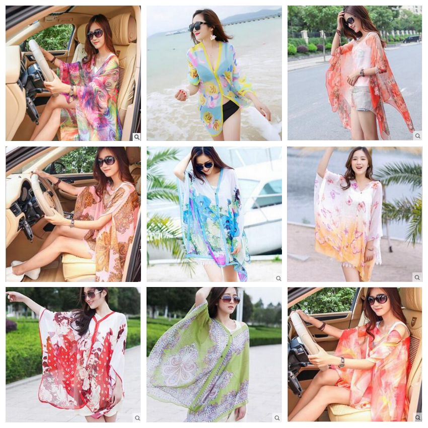 

Beach Shawl Paisley Sarong Scarves Women Summer Dresses Sunscreen Print Bikini Cover Ups Poncho Fashion Wraps Sexy Swimwear Beachwear B3944, As pictures