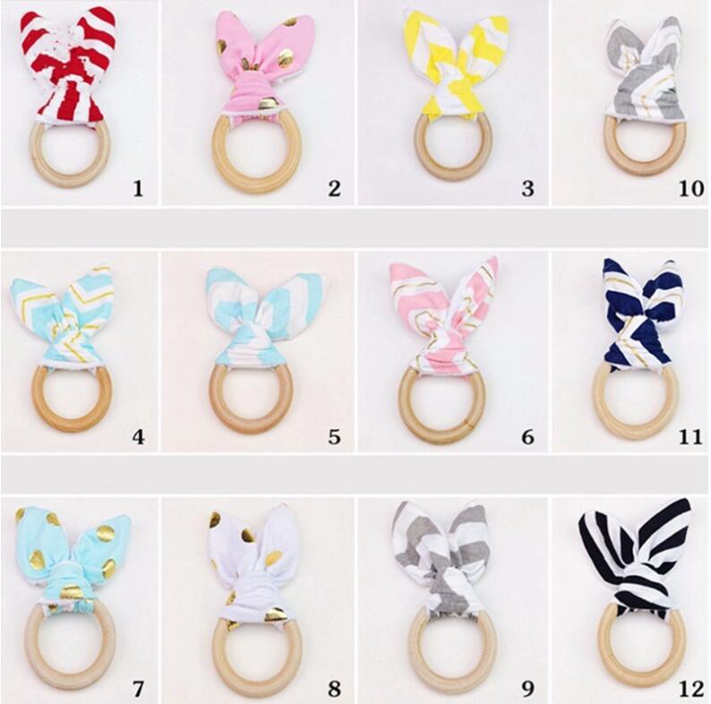Anneau de dent molaire anneau de dentition bébé chaud bébé oreilles de lapin en caoutchouc main en caoutchouc hochets dents exercice jouets