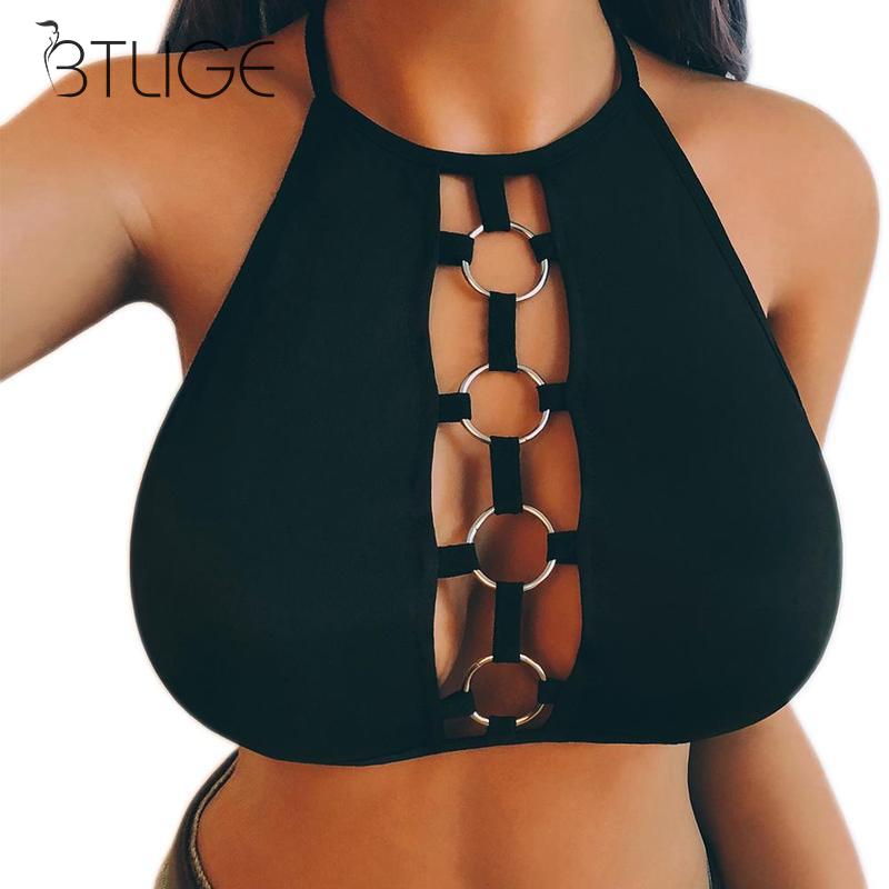 Sexy évider anneau femmes pansement vêtement bain de soleil évider Corset Push Up soutiens-gorge sous-vêtements Clubwear débardeurs Bralette sout