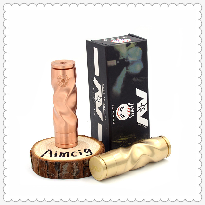 

Retail Twisted Style AV Fast Gyre Mech Mod Clone Brass & Copper E-cigarette Mods Vape 510 Thread 24mm Mechanical Epacket Free