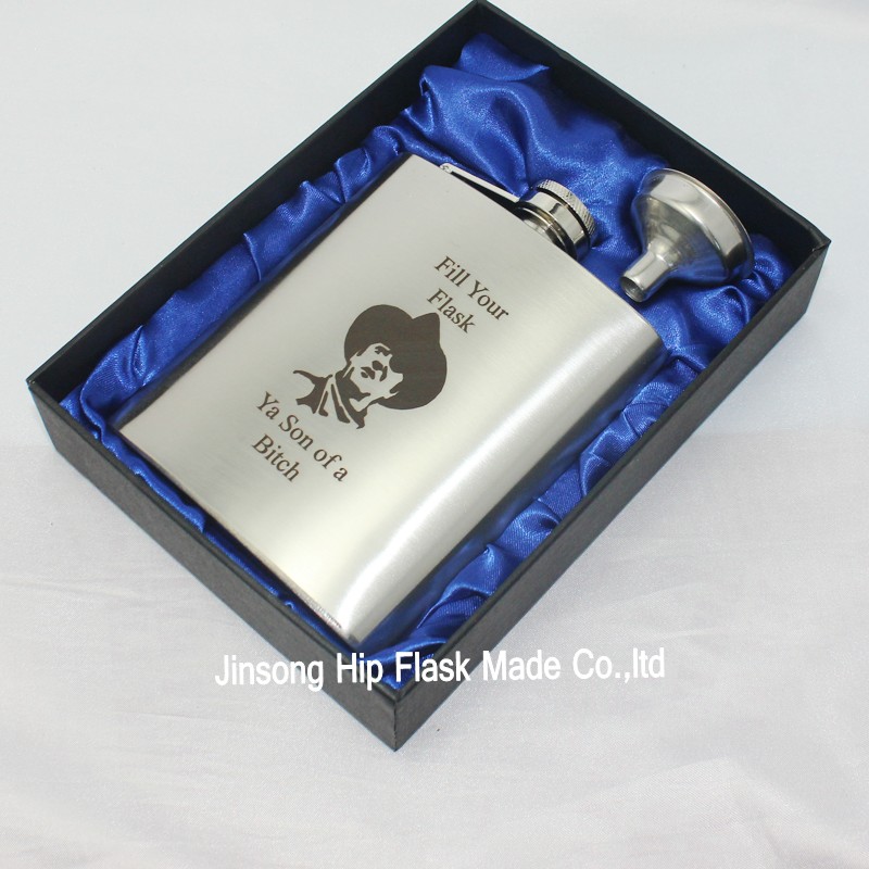 

hip flask of 7oz with flask funnel in black gift box packing ,different new style is avalible