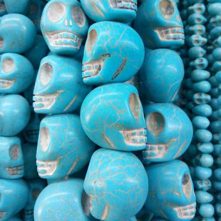

Skull Head Turquoises 30MM*28MM Bead Loose Spacer Beading Natural Turquoises Beads for Jewelry making DIY Craft Natural Stones