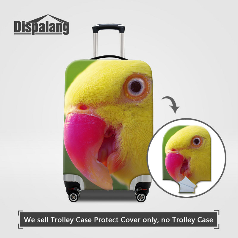

Pretty Parrot Animal Printed Luggage Protective Covers For 18-30 Inch Trolley Case Spandex Top Quality Elastic Dust Suitcase Cover Wholesale