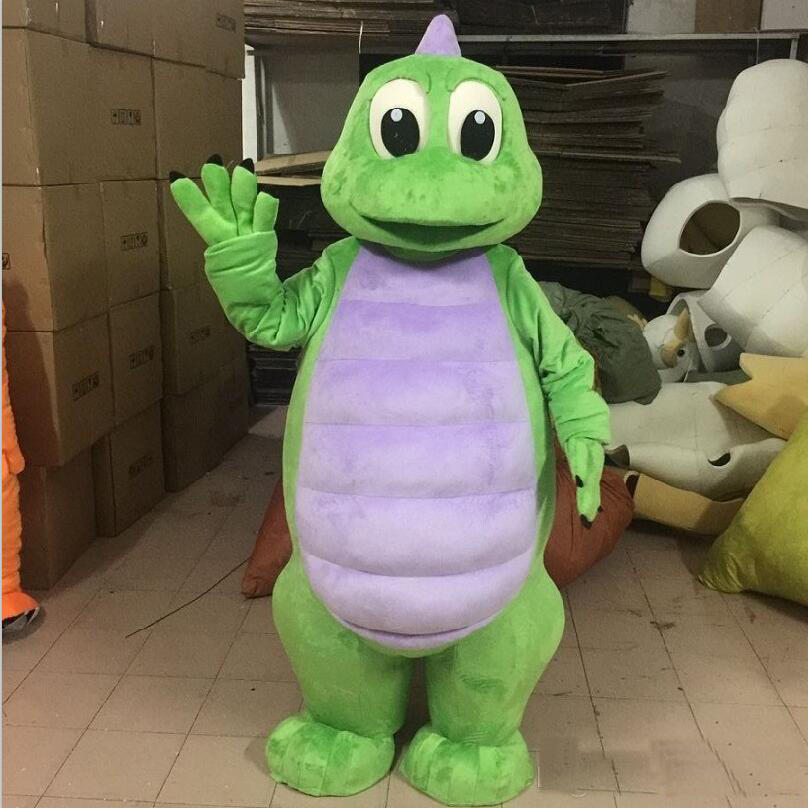 

2018 High quality the head green colour dinosaur dino mascot costume for adult, As picture