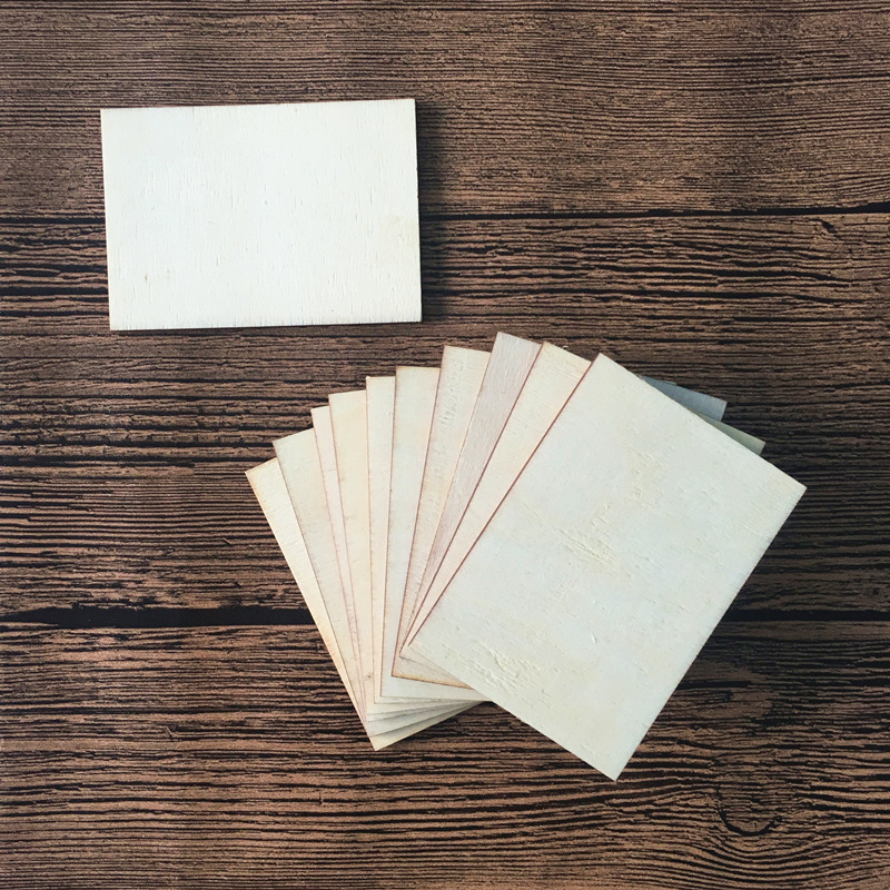 

Unfinished Wood Rectangles 7x4.9cm Wood Pieces Blank Plaque Painting Supplies DIY Christmas Craft Laser Cut Wood Tags