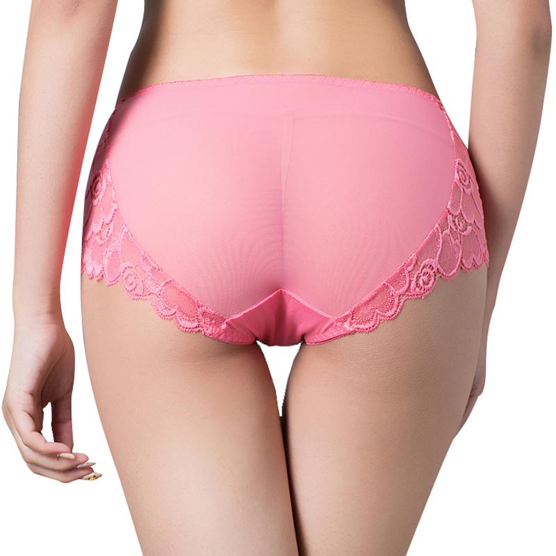 

Bud silk popular Women's Panties Lace Gauze Ventilation Underpants Hollow Out Sexy intimates Taste Enlarge Coon Briefs