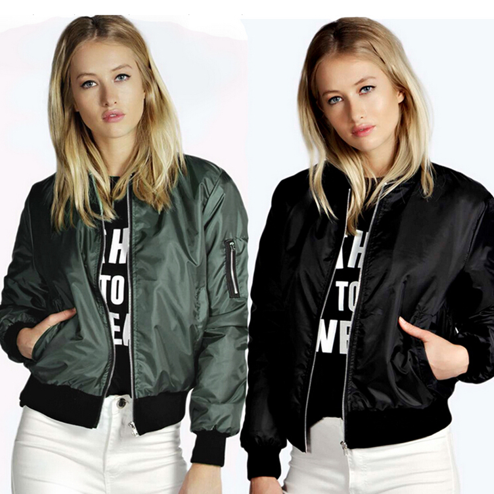 Spring Autumn Women Lady Solid color Jackets Fashion Basic Jacket Long Sleeve Coat Casual Stand Collar Thin Slim Fit Outerwear